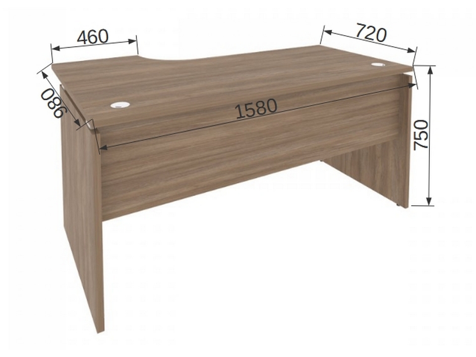 Офисная мебель для персонала ONIX O.SA-1R Стол эргономичный правый