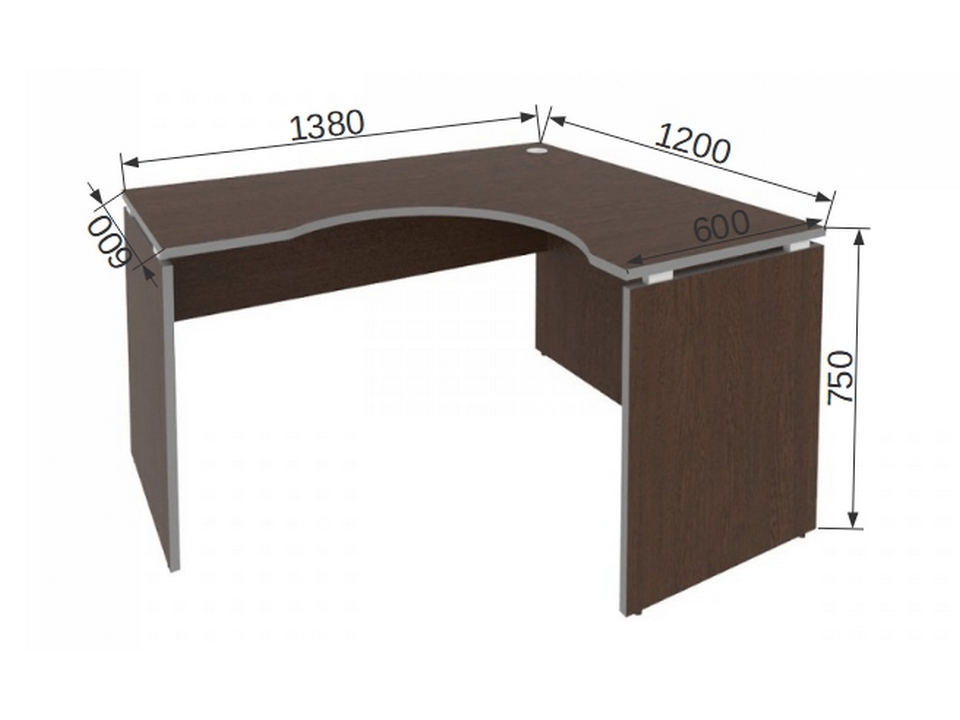 Офисная мебель STYLE Стол эргономичный правый Л.СА – 3 ПР