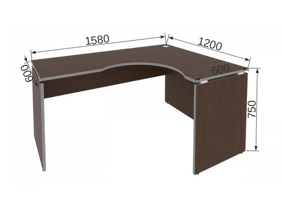 Офисная мебель STYLE Стол криволинейный правый  Л.СА – 4 ПР