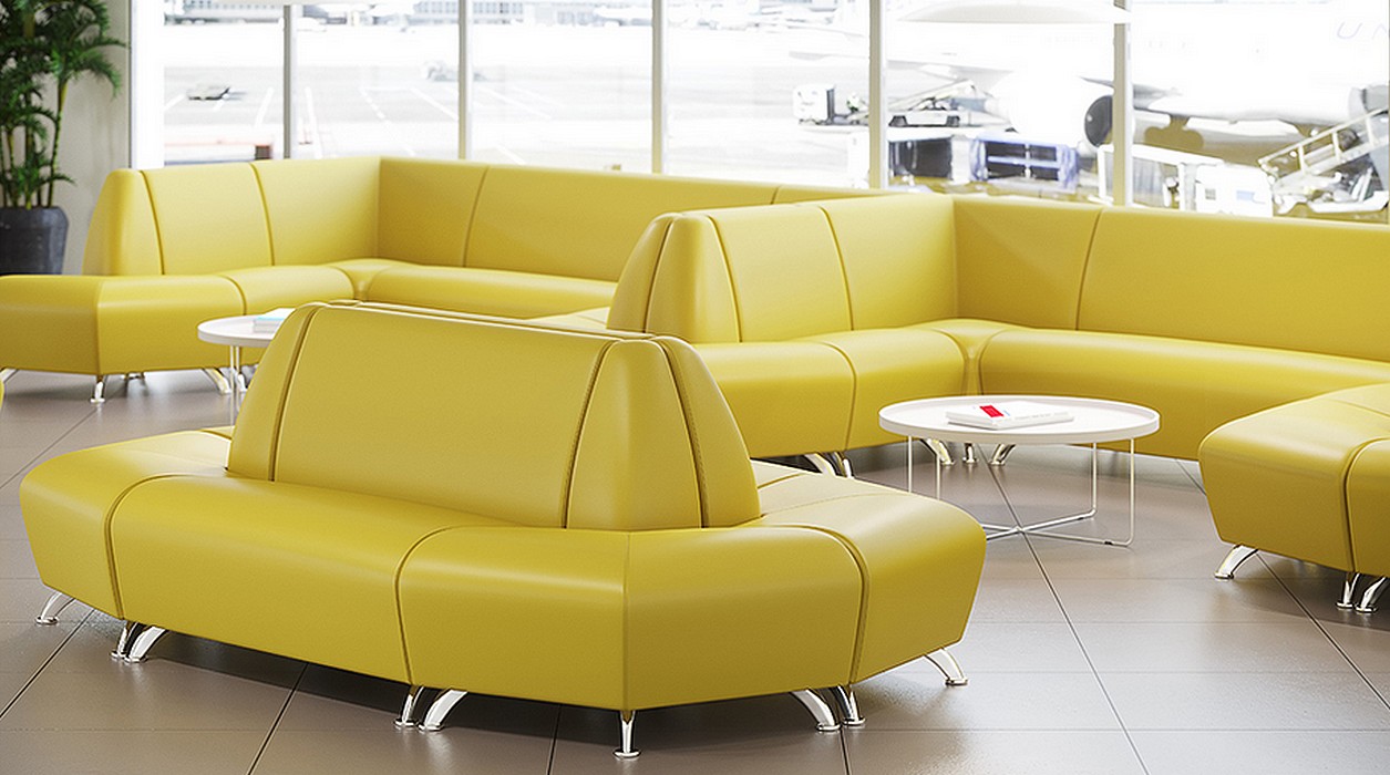 2-местный офисный диван Интер хром - вид 13